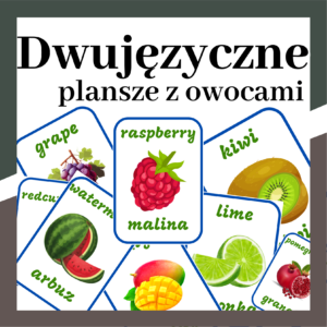 Dwujęzyczne plansze z owocami