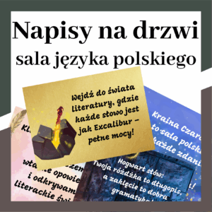 Napisy na drzwi – sala języka polskiego