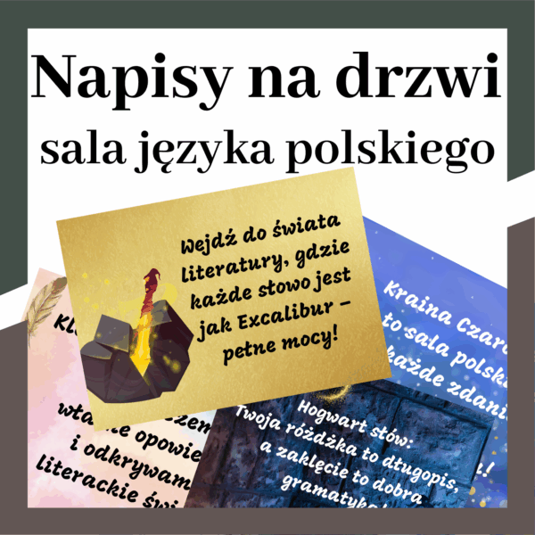 Napisy na drzwi – sala języka polskiego